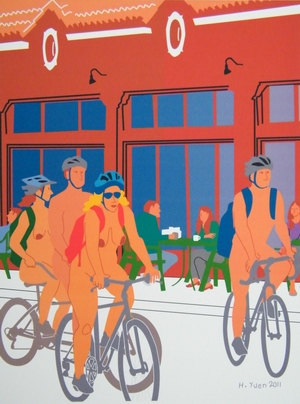 group of cyclists.