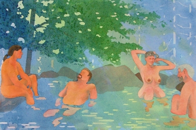 2 couples sharing a hot springs