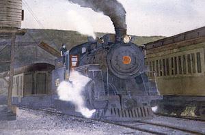 filling steam locomotive tender with water