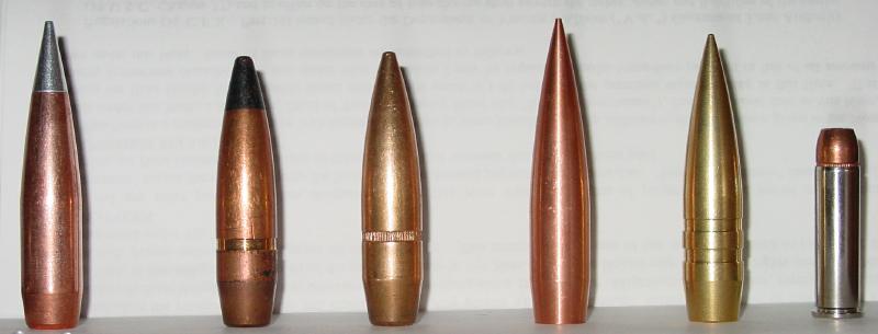 Hornady Amax, AP,647gr. Ball, 773gr. LRBT 'J40', 705gr. AAA-ammo 'Harlow' 